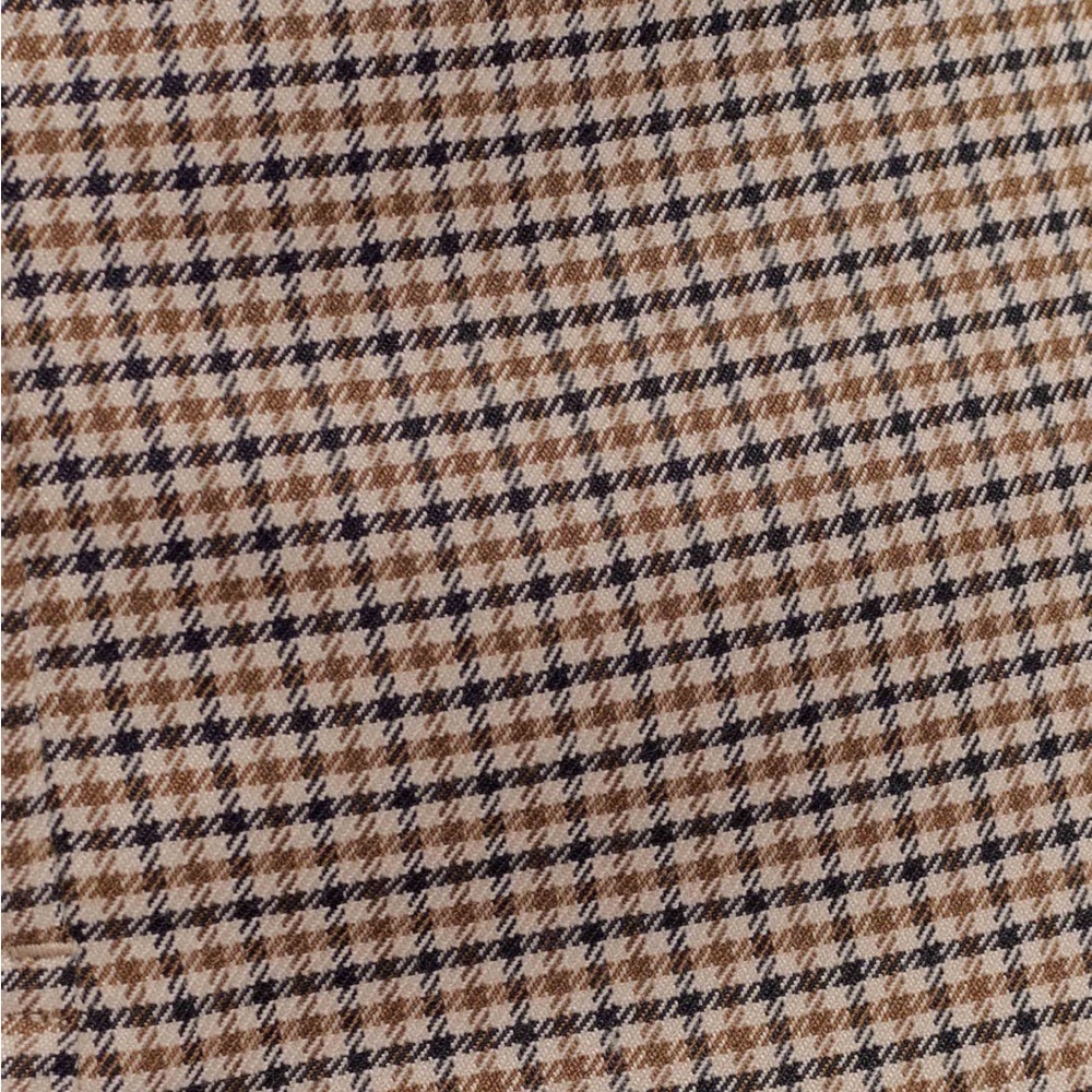 Meshki Tan Check Angie Pleated Buckle Mini Suiting Skirt - Spring Suiting NWOT - Picture 10 of 12